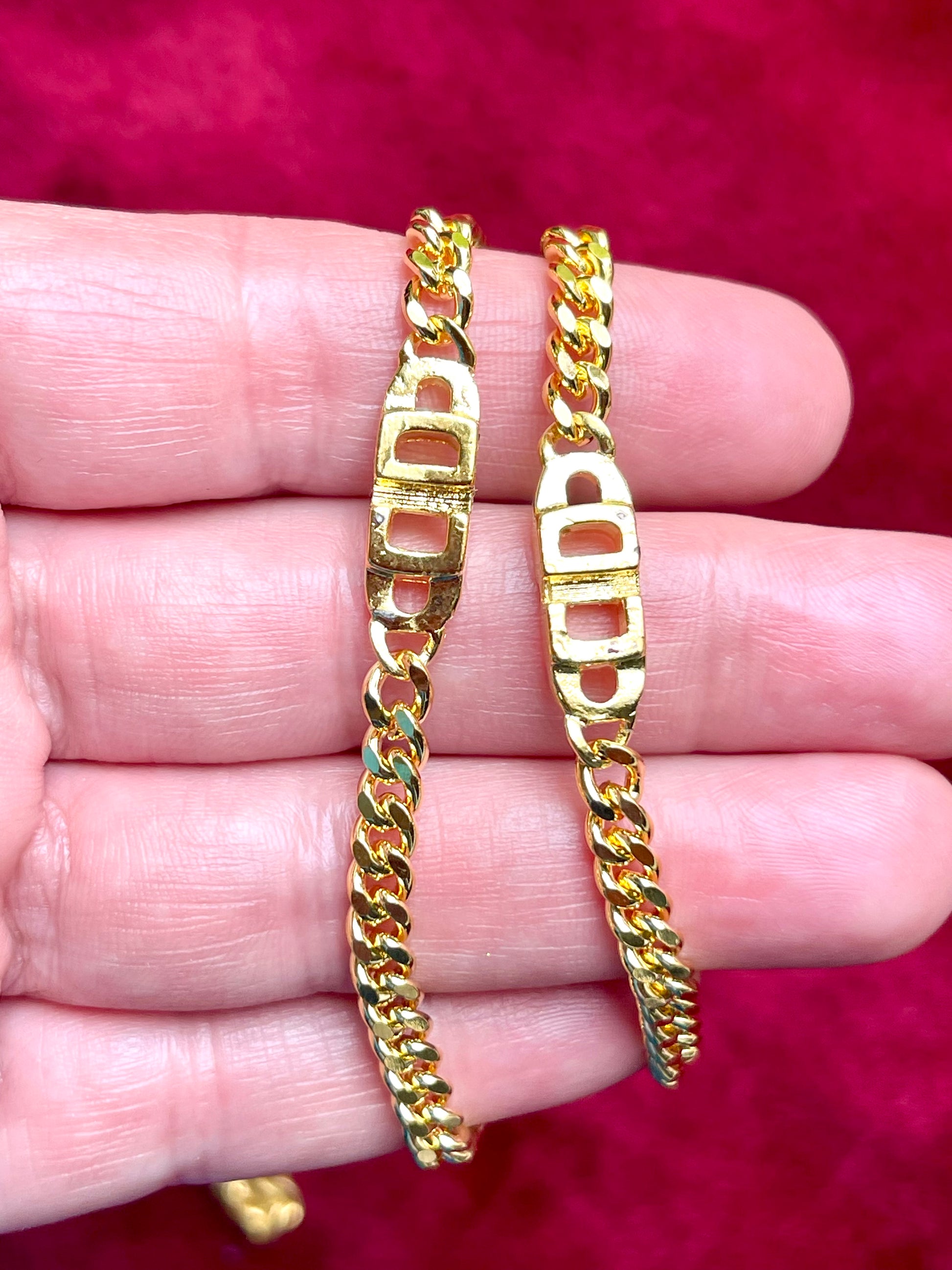 Signed Classic vintage 80’s authentic Christian Dior designer jewelry- refurbished gold plated 18K long necklace CD charms rare find 