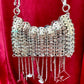Metal & Dangling Crystal Charms Bag Style Paco Rabanne