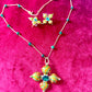 Green Agate Necklace Vintage Cross Design Enameled Jewelry Set Inspiration 90’s Yves Saint Laurent