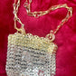 Two Tone Sparkle Design Metal Bag Style Paco Rabanne