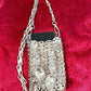 Phone holder silver metal Crystal crossbody bag style Paco Rabanne Sparkle 1969 