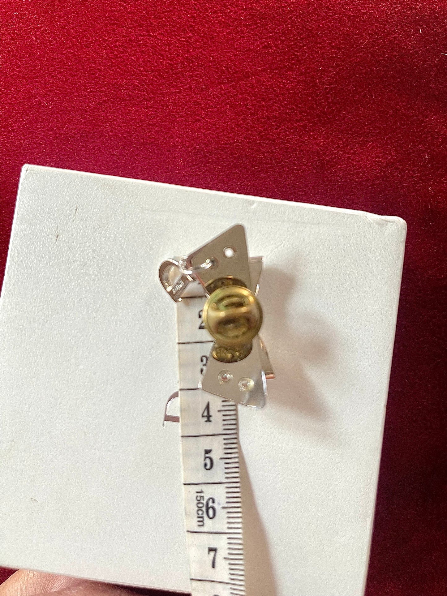 Dior Ribbon Silver Charm Pin Brooch