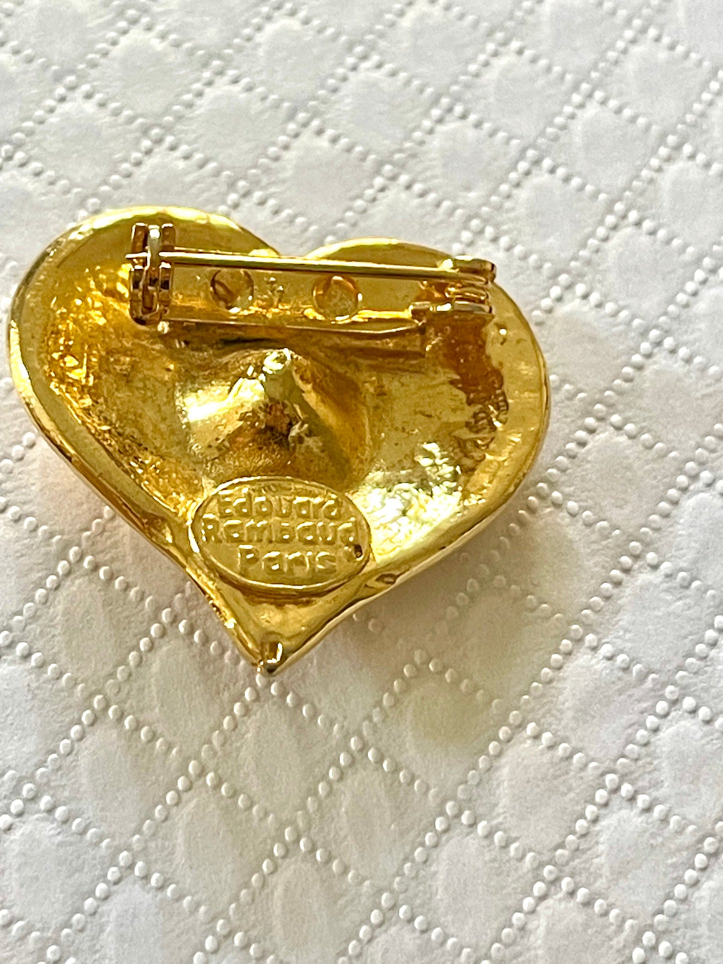 Vintage Édouard Rambaud Gold-Tone Brooch with Rhinestone