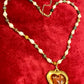 Vintage Yves Saint Laurent Rose Petal Heart Pendant Pearl Necklace