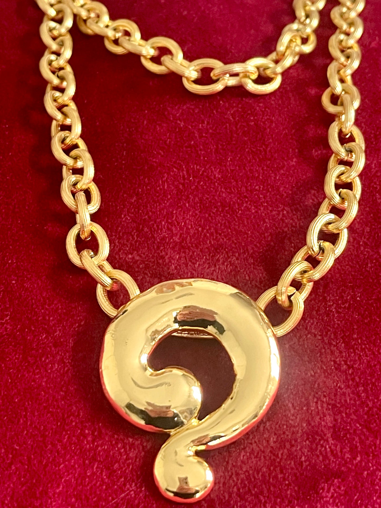 Question Mark Vintage Scarf Holder Pendant Yves Saint Laurent