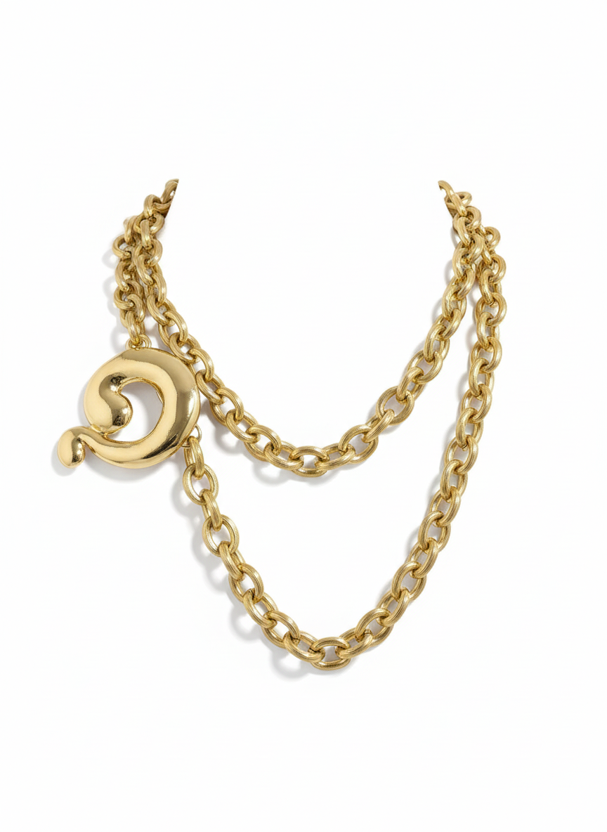 Question Mark Vintage Scarf Holder Pendant Yves Saint Laurent