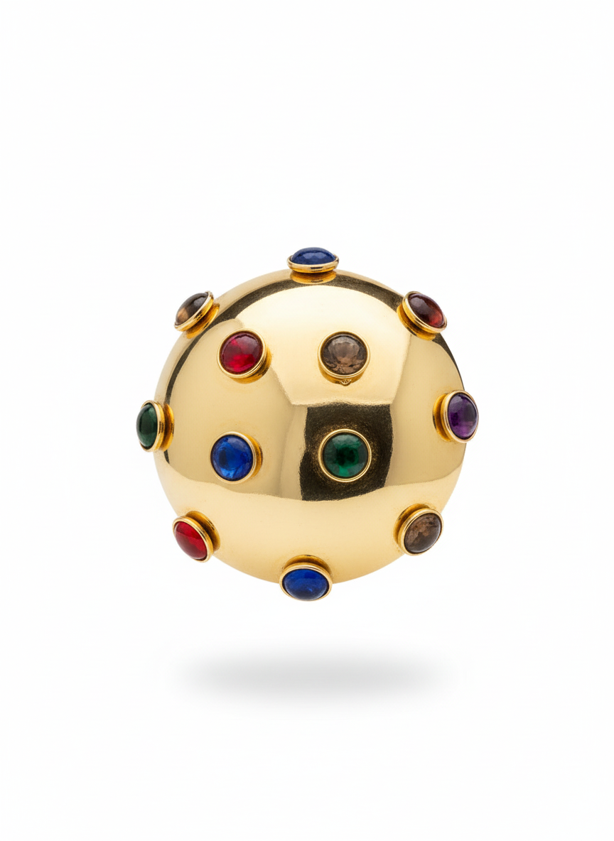 vintage sputnik gold scarf holder