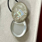 Vintage Pendant Dior Steel & Crystal Makeup Necklace