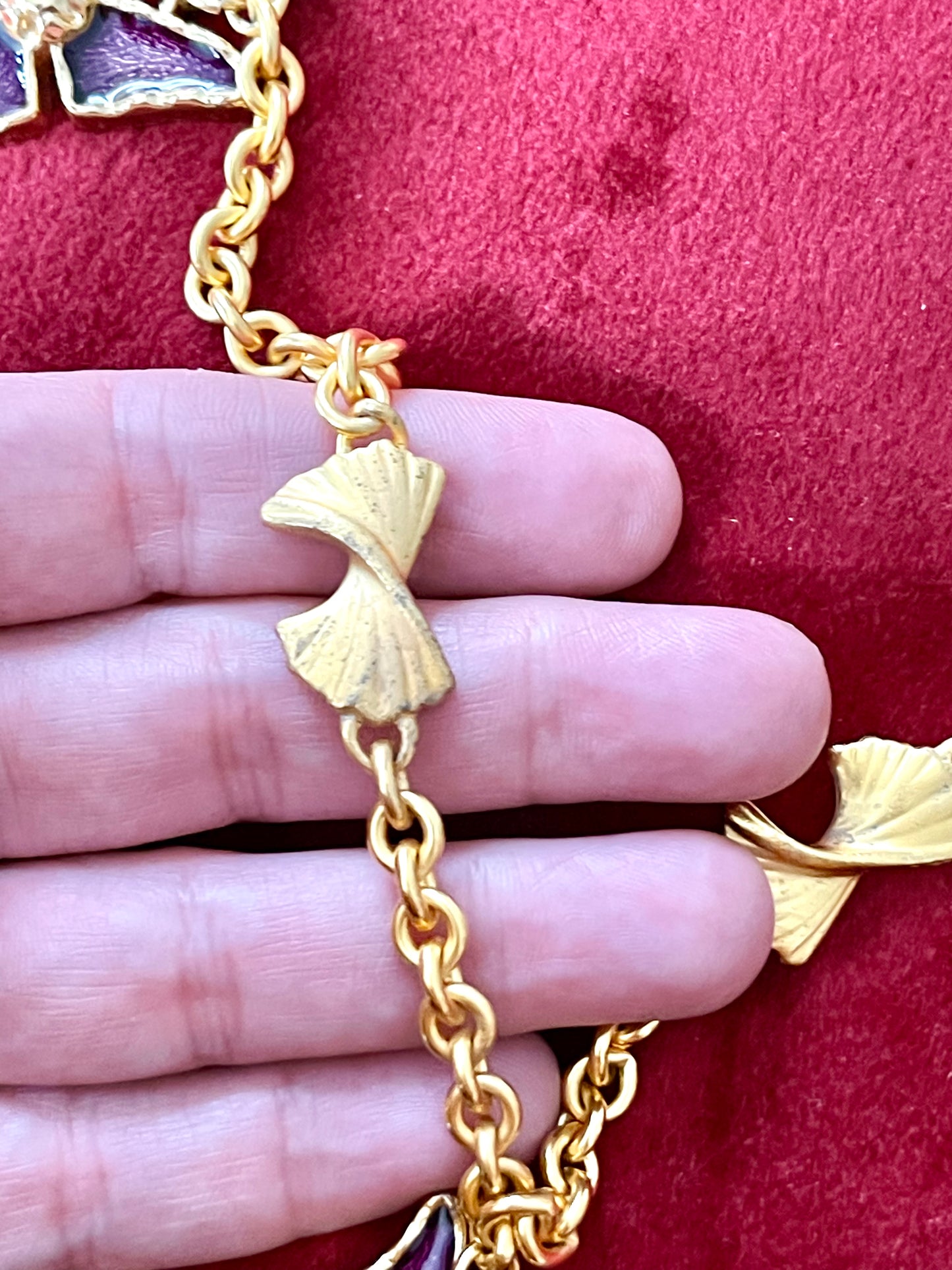 Set of Five Vintage Yves Saint Laurent Pendants on Vintage Nina Ricci Necklace – Rustic Aged Finish