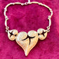 Vintage 80's raro Art Nouveau oro metal corazones collar estilo Christian Lacroix