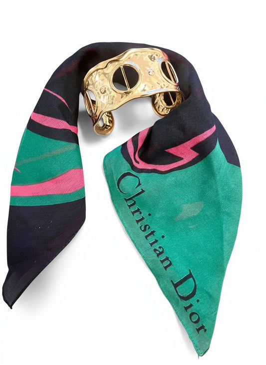 Christian Dior Vintage Scarf Gold Bracelet