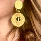 Vintage Yves Saint Laurent Anchor Statement Drop Earrings – Gold Tone