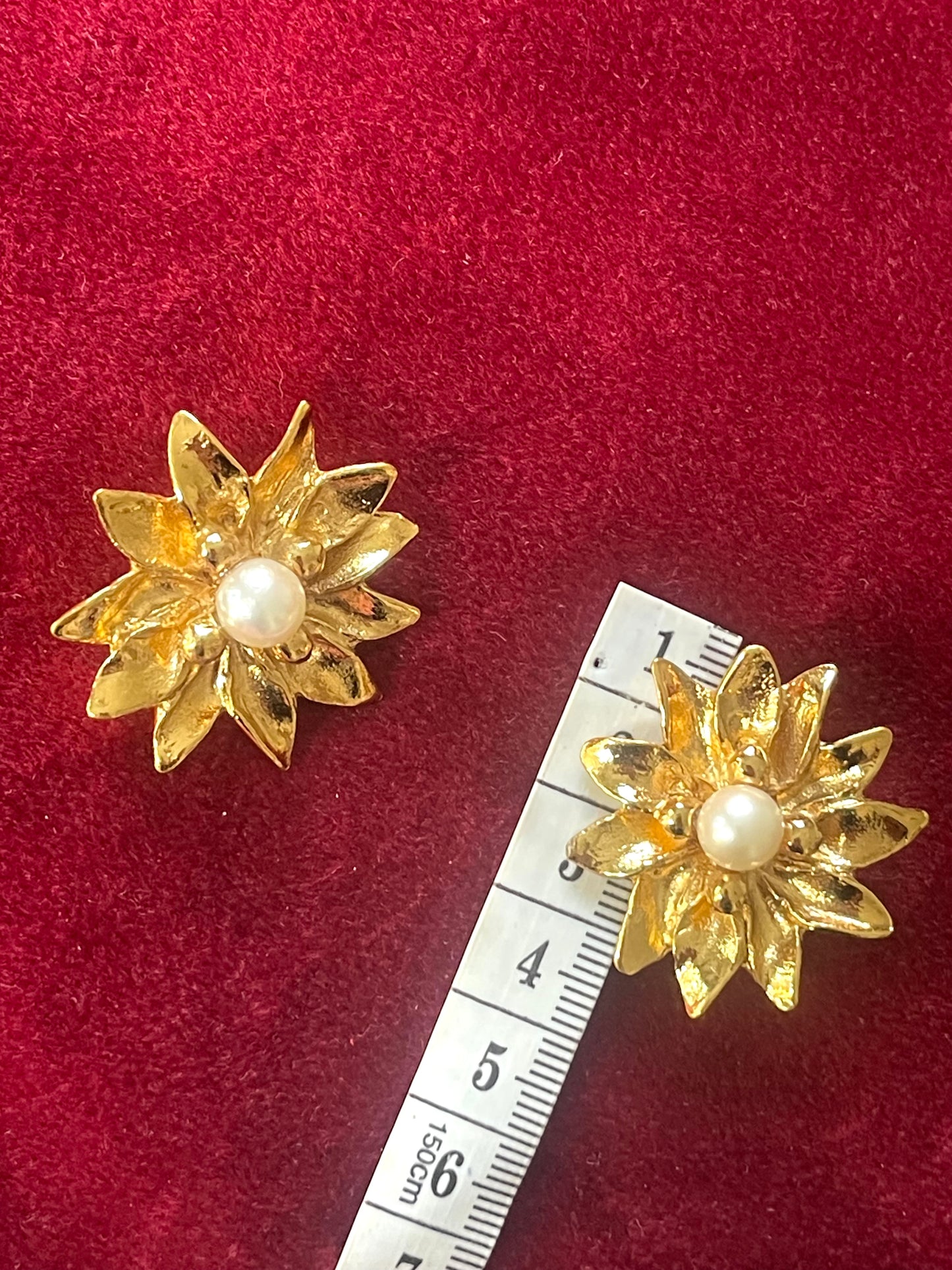 Vintage Yves Saint Laurent Floral pearl Earrings