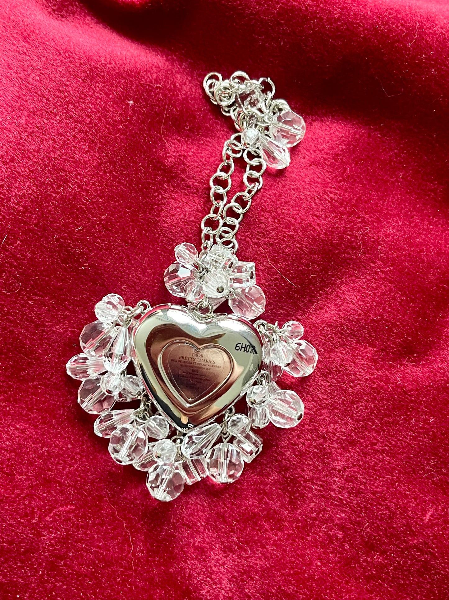 Charm para bolso con forma de corazón de plata de Dior, coleccionable vintage