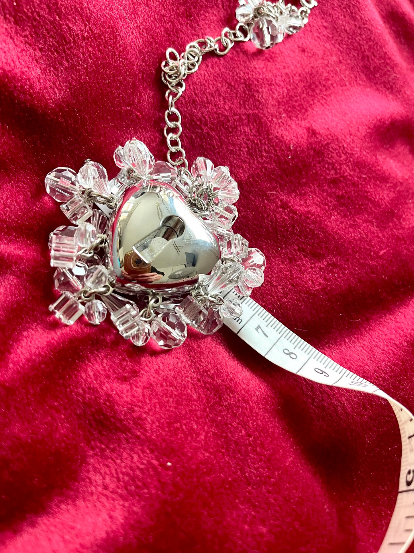 Charm para bolso con forma de corazón de plata de Dior, coleccionable vintage