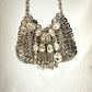 Large Metal Shoulder Bag Crystal Charms Brooches Style Paco Rabanne