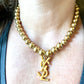 YSL Gold Vintage Charm Pendant Necklace