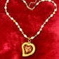 Vintage Yves Saint Laurent Rose Petal Heart Pendant Pearl Necklace