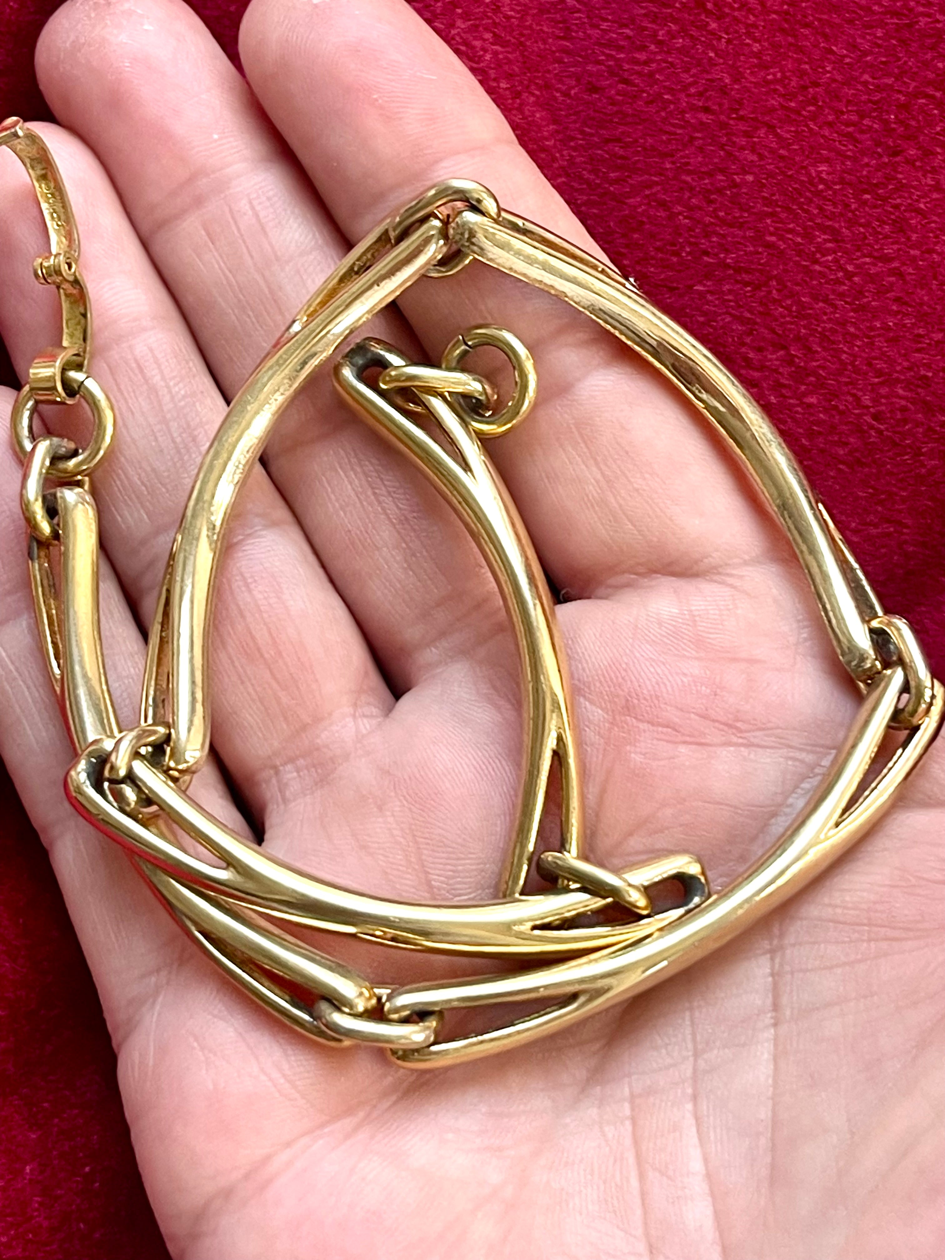 Vintage 1980s Dior Gold Link Necklace- Signed Christian Dior