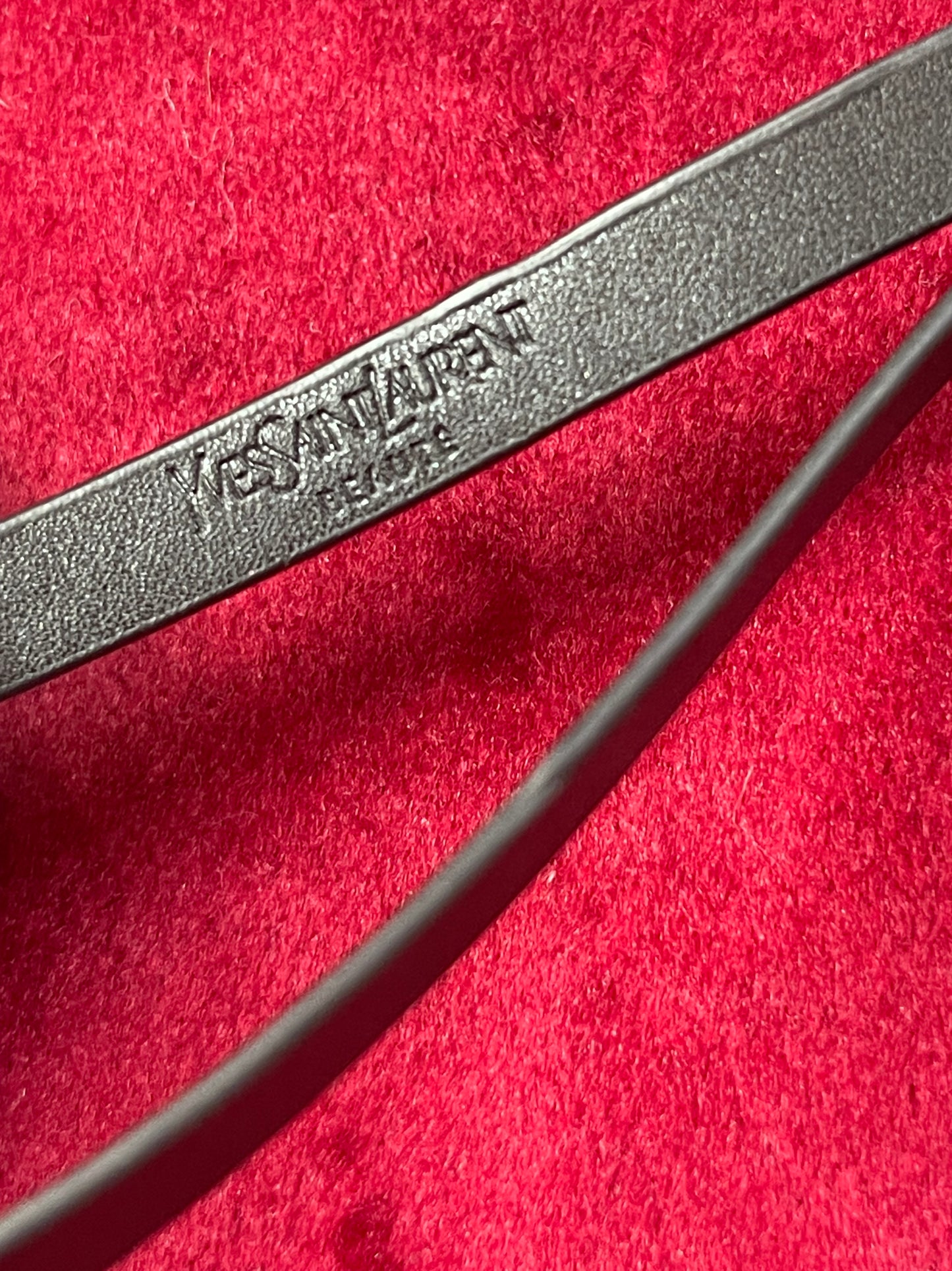 Vintage Yves Saint Laurent Heart Seashell Pendant on Black Leather Necklace