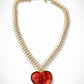 Arty Yves Saint Laurent vintage 80’s red enamel gold plated heart charms statement pendant necklace brooch rare items 