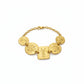 Gold bracelet yves saoint laurent with circular and square links on a white background