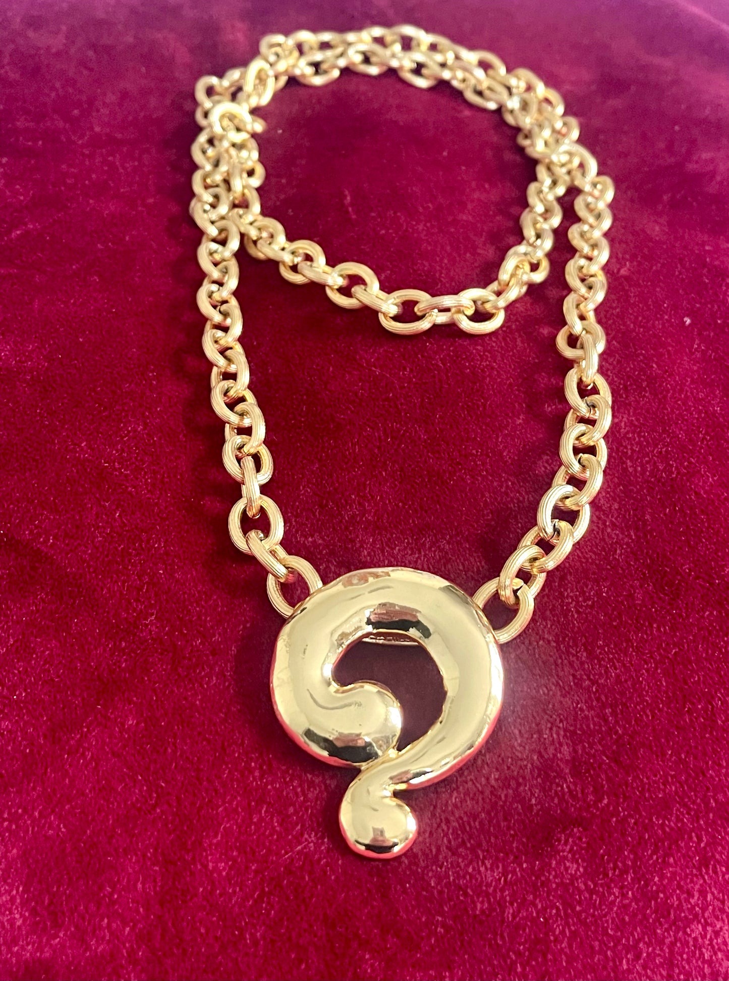 Question Mark Vintage Scarf Holder Pendant Yves Saint Laurent