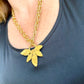 Yves Saint Laurent Leaf Pendant 80’s vintage authentic worn by model versatile adjustable design 