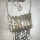 Metal & Dangling Crystal Charms Bag Style Paco Rabanne