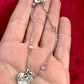 Displayed on hand a Vintage Dior silver tone rose beads chain bracelet with D charm signed 