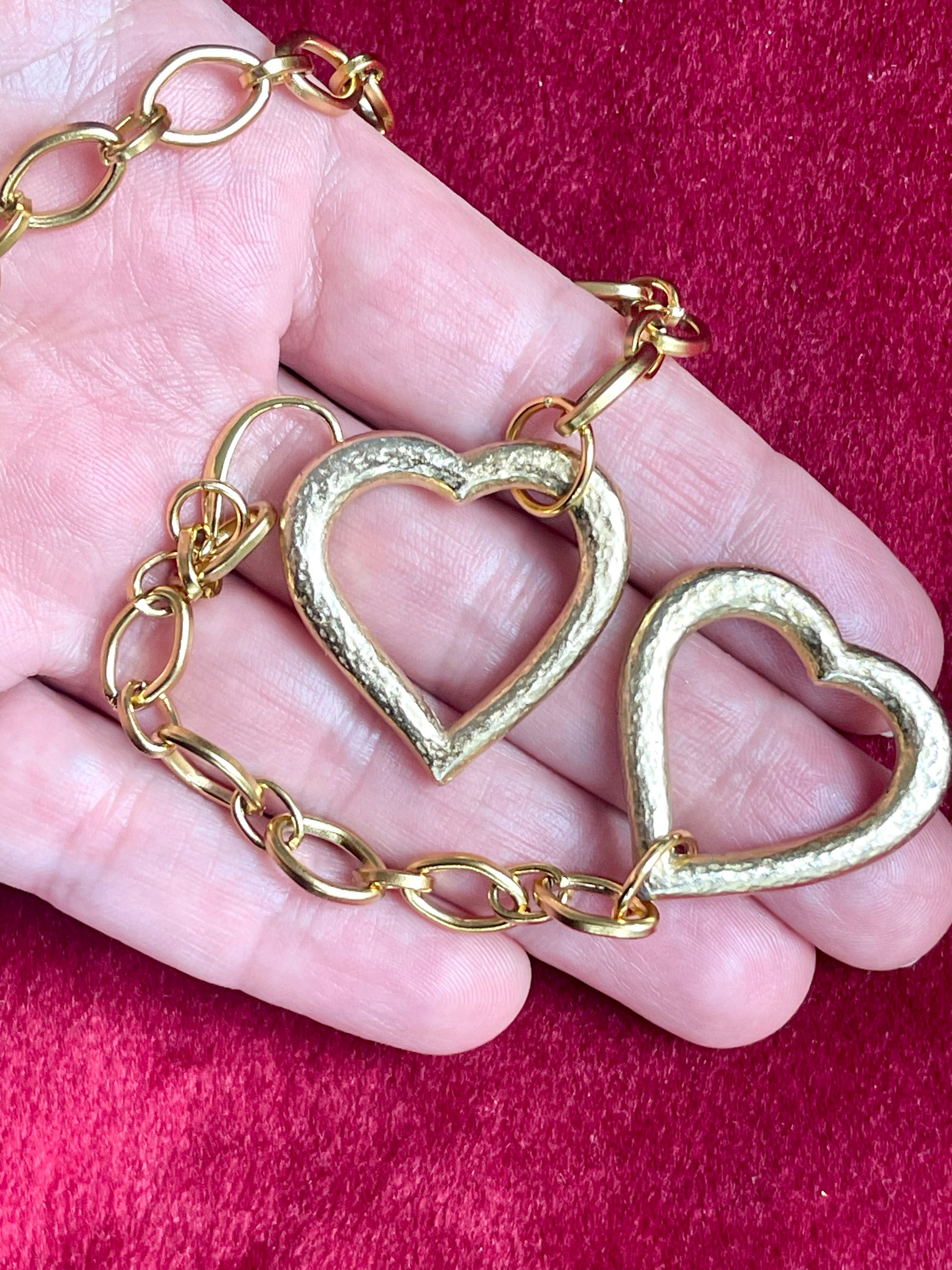 Vintage heart pendants, minor signs of age visible Back view 