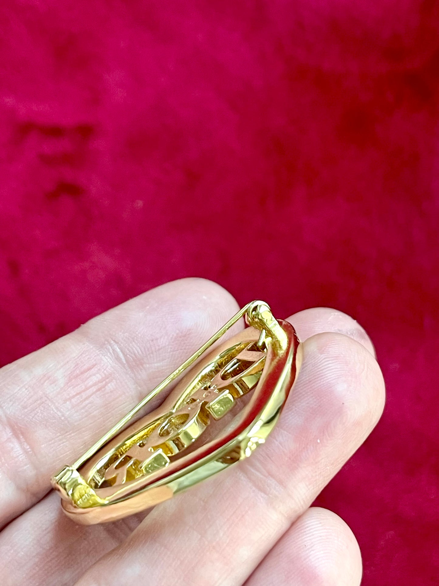 Vintage Black Enamel Dior Heart Brooch