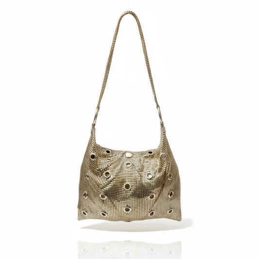 Champagne Pixel Metal Paco Rabanne 80’s Rare Shoulder Bag