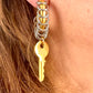 Modified Hoop Earrings Vintage Saint Laurent Golden Keys