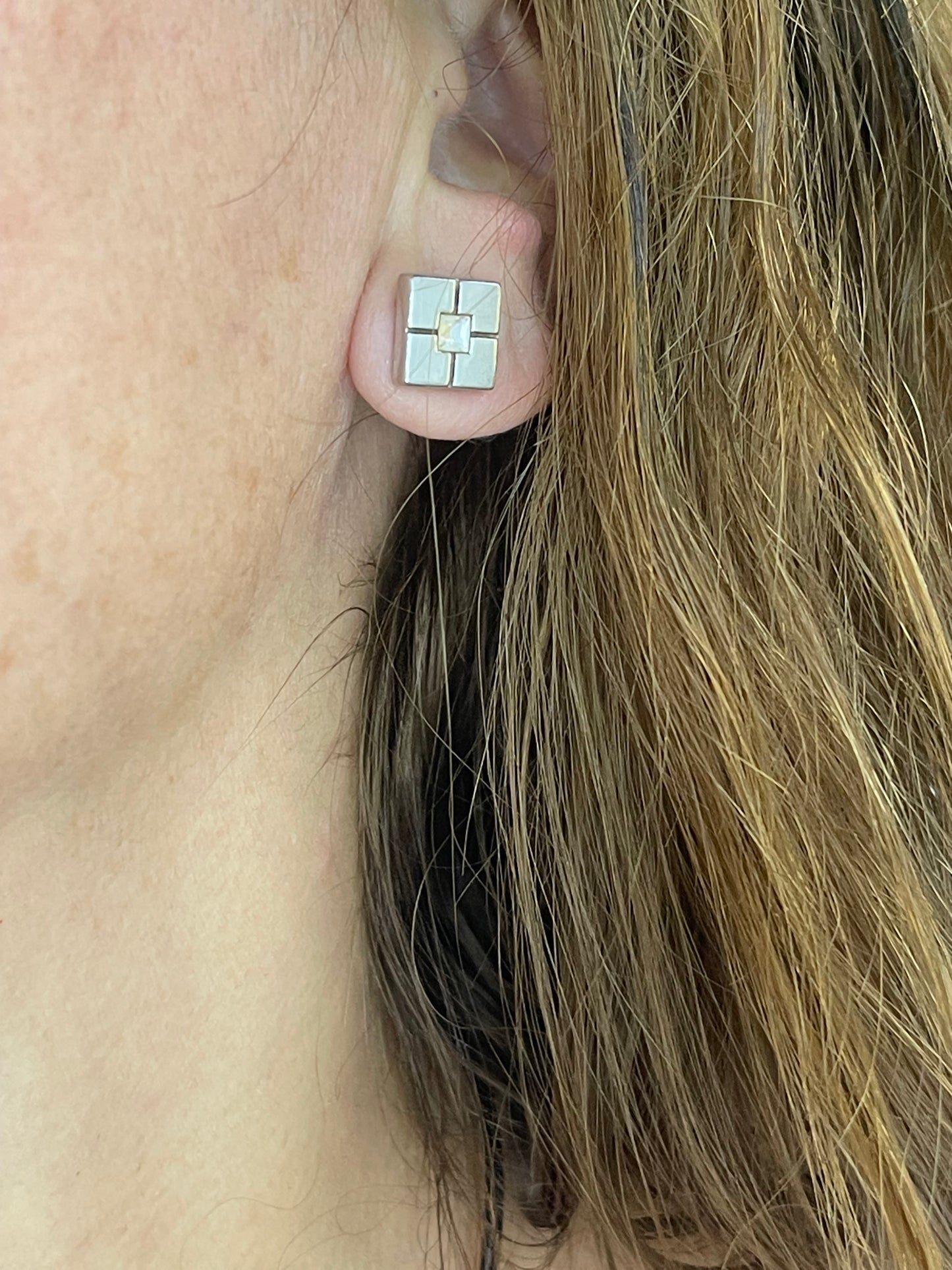 Yves Saint Laurent Vintage Silver 925 Earrings & Necklace Jewelry Set – Very Good Condition