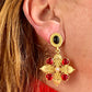 Boucles d'oreilles pique rouge style Christian Lacroix Yves Saint Laurent Vintage