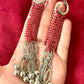 Paco Rabanne Pixel 1969 Red Silver Charms Earrings