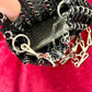 Black Matt Metal Bag Sparkle Design Style Paco Rabanne Medium Size