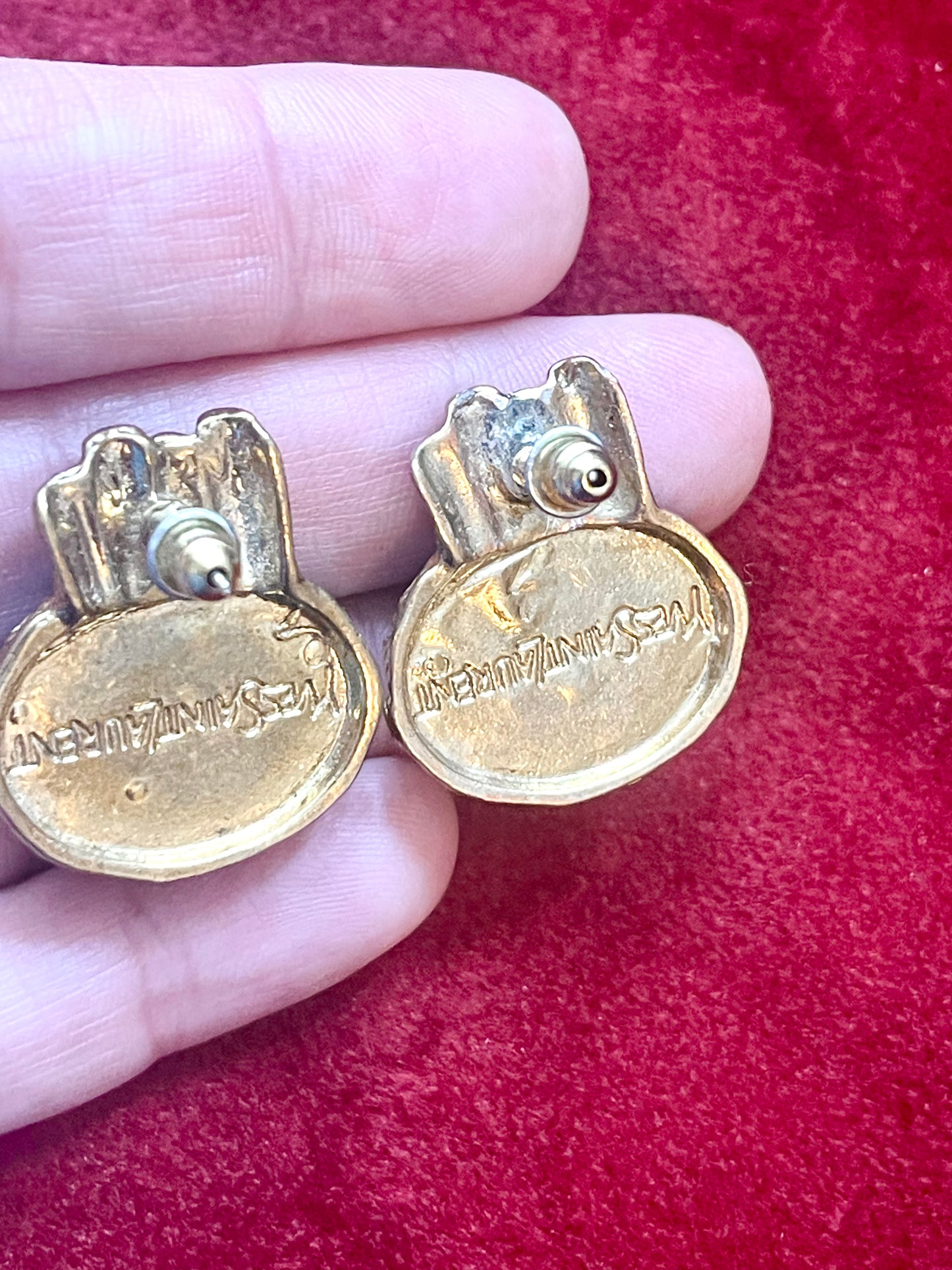 Sac vintage Yves Saint Laurent Arty turquoise et or