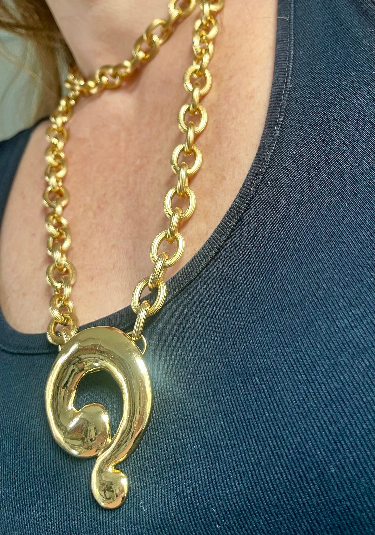 Question Mark Vintage Scarf Holder Pendant Yves Saint Laurent