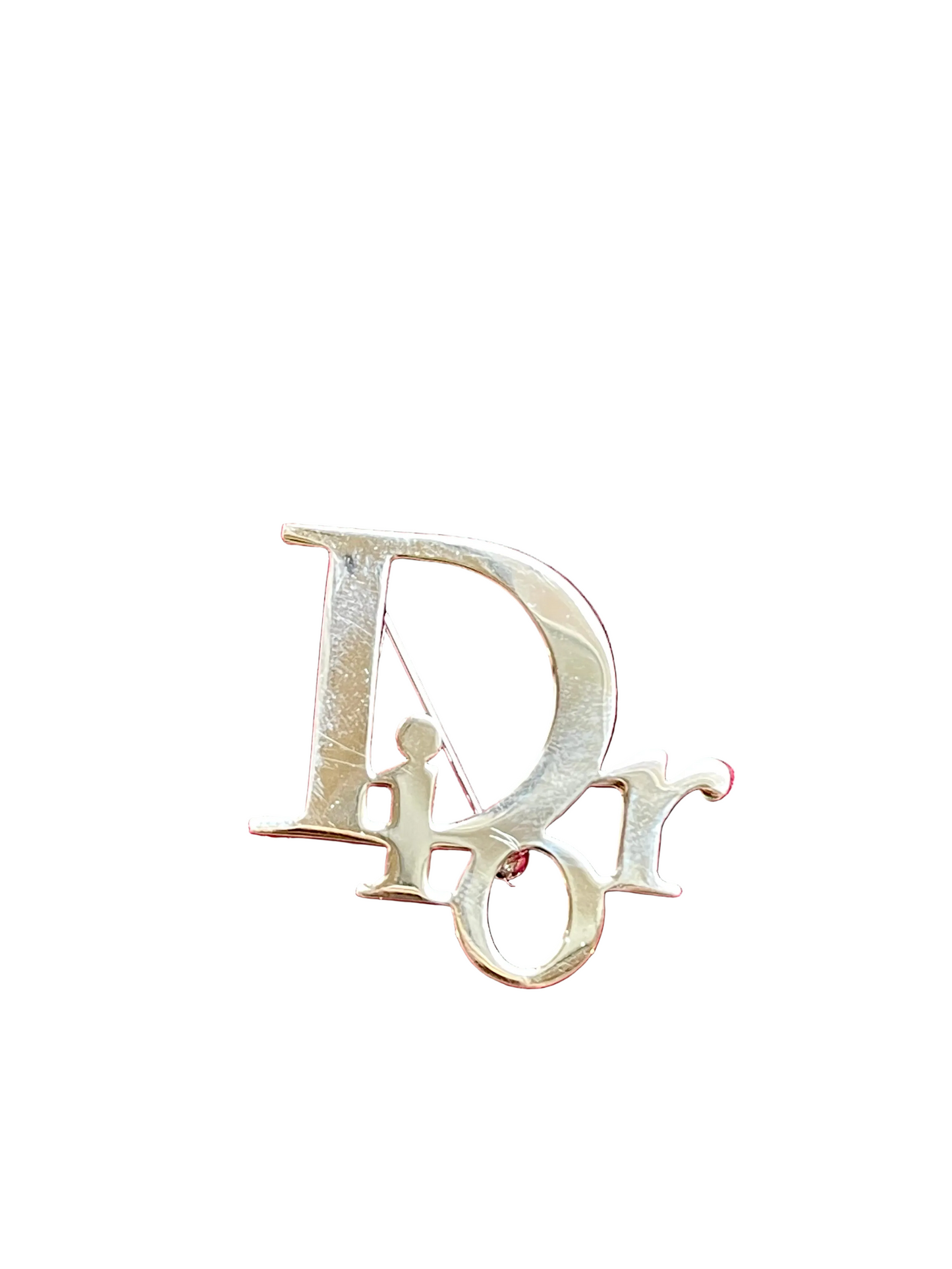 Dior Silver Classic Monogram Brooch