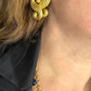 Vintage Nina Ricci statement heart earrings shown worn for scale Worn by model