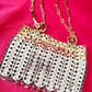Two Tone Sparkle Design Metal Bag Style Paco Rabanne