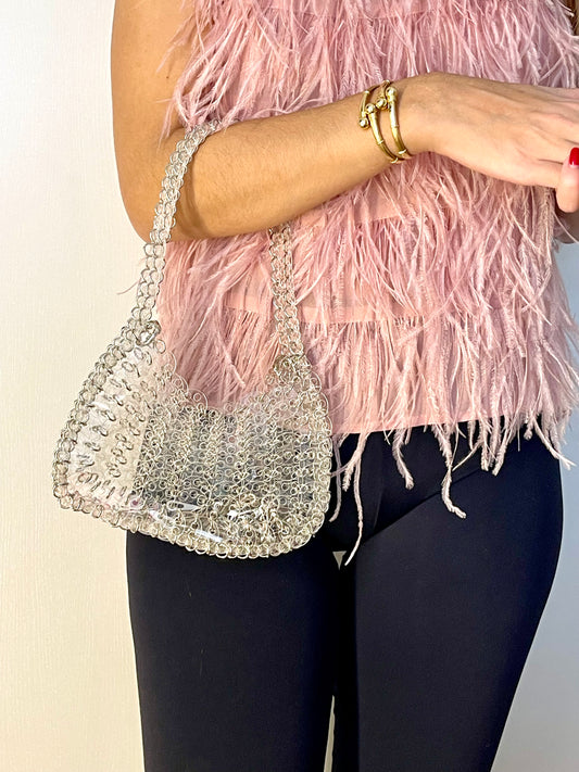 Mini Plexi Sparkle Shoulder Bag Style Paco Rabanne