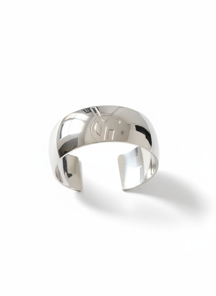 Vintage sterling silver gold plated Yves Saint Laurent cuff bracelet 80’s