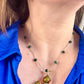 Green Agate Necklace Vintage Cross Design Enameled Jewelry Set Inspiration 90’s Yves Saint Laurent