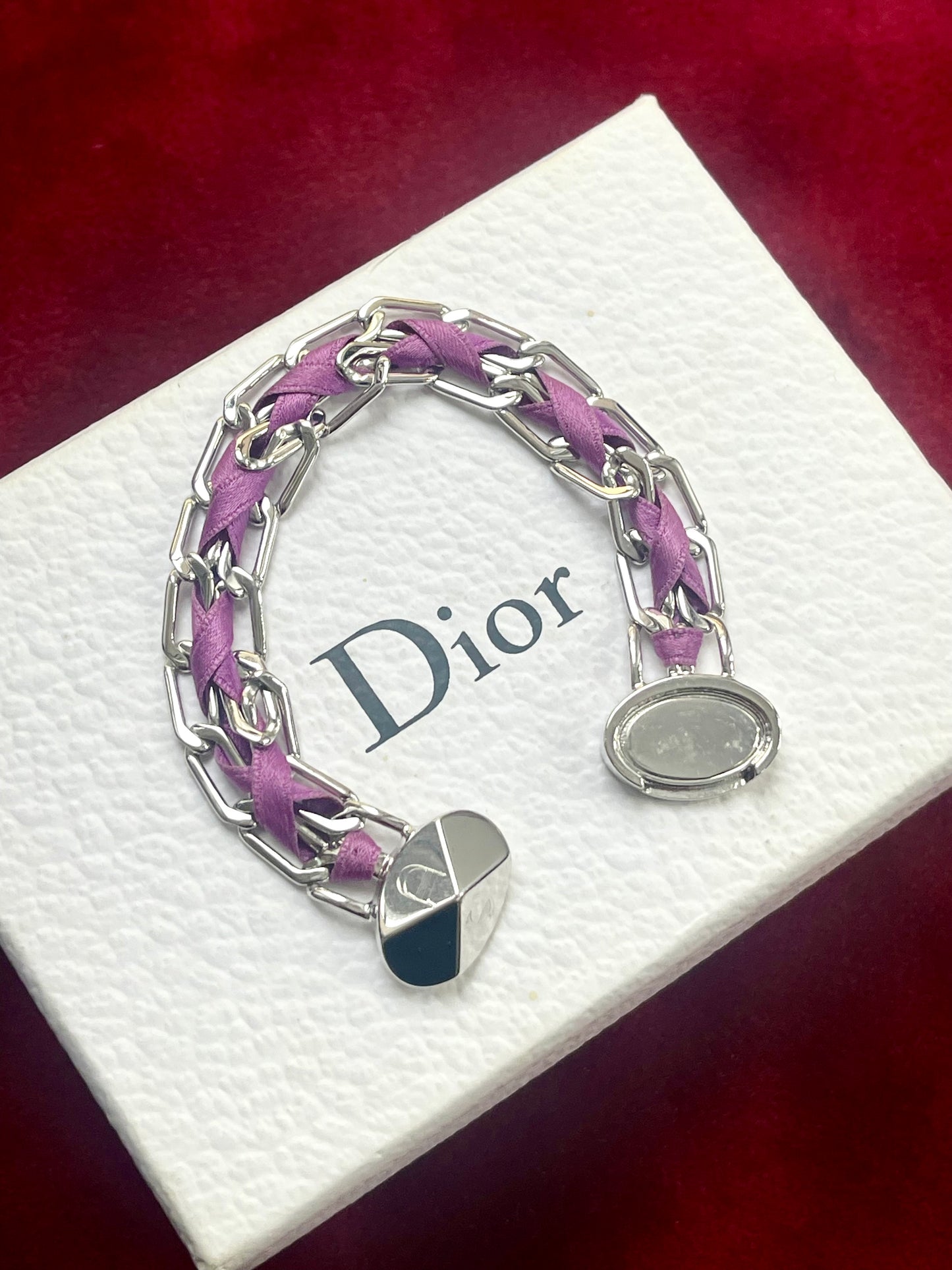 Vintage Dior Gourmet Chain Bracelet with Ribbon Detail – 1980s