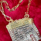 Two Tone Sparkle Design Metal Bag Style Paco Rabanne