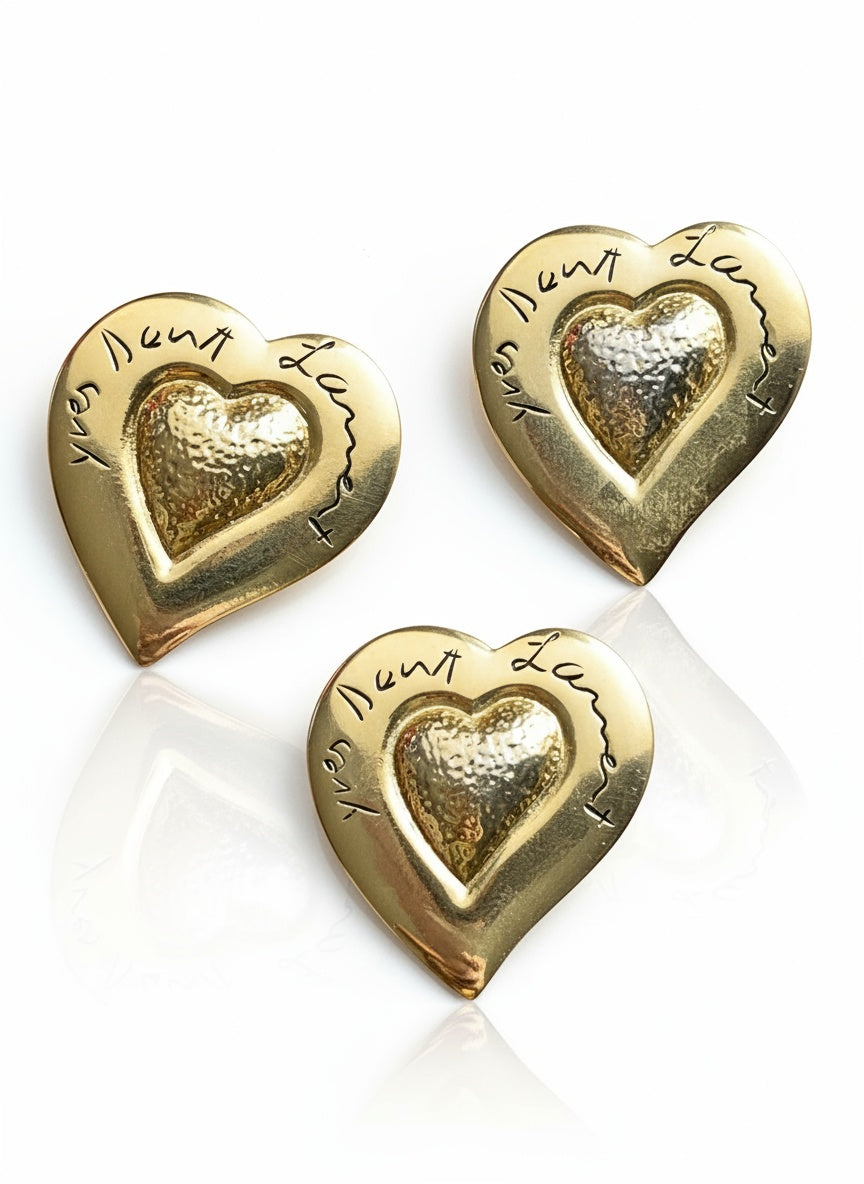 Arty Gold Heart Authentic Yves Saint Laurent Brooch