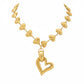 Yves Saint Laurent Authentic Heart Pendant Heart Charms Steel Necklace